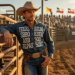 Tekas Bull Ridind Psoak Ksmo and Sodi Jelpak Shirt